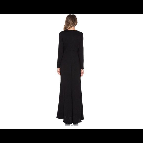 Lanston on Revolve black gown with front slit - Picture 2 of 12